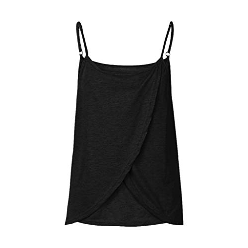 Mitlfuny Primavera Verano Doble Capa Ropa premamá Camiseta de Lactancia Maternidad para Mujer Camisa Sin Mangas Honda Chaleco Amamantar Grande Blusa Mujeres Suelto Embarazadas EnfermeríA Tops