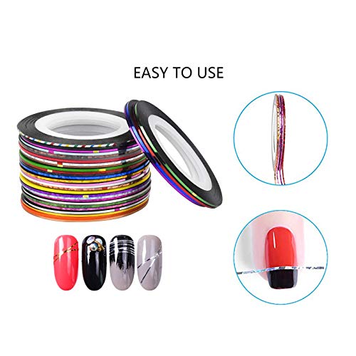 Mixtos Rollos De Uñas Líneas De Oro Y Plata Para Uñas Uñas Arte Rayas Adhesivas Nail Art Striping Tape Line Clavo Arte Cinta Decoración Pegatinas Diy Diseño Arte De Uñas 20m*1mm 32 Colores 2 Juegos