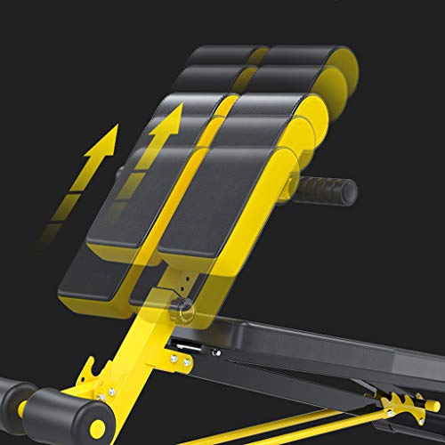 MMM@ Silla Romana Taburete Romano Silla de Fitness Cabra Cuerpo Cintura Inicio Abdominales Equipo de Gimnasia Pesa de Gimnasia Banco de 5 Archivos Ajustable Panel de Engrosamiento Cómodo Transpirabl