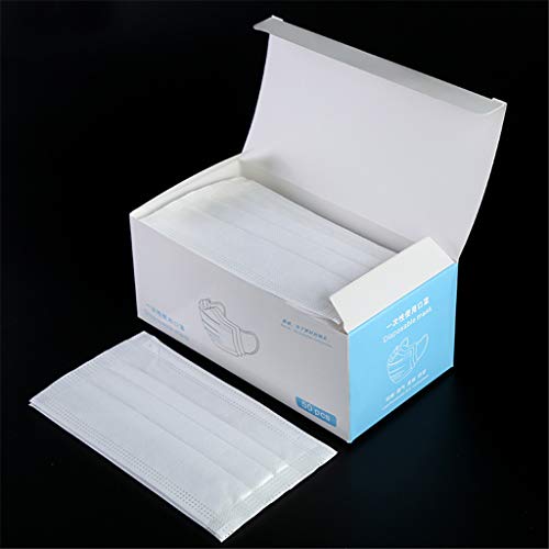 MMMYANG 50 Piezas Adulto Blanco Protección personal diaria, Protección 3 Capas Transpirables A Prueba de Polvo con Elástico para Los Oídos, Protección Transpirables (Blanco 50PCS)
