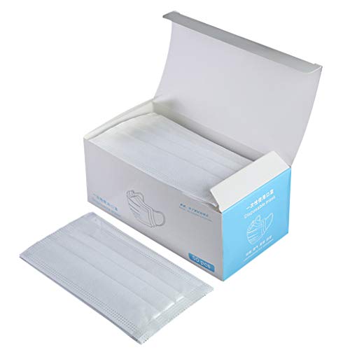 MMMYANG 50 Piezas Adulto Blanco Protección personal diaria, Protección 3 Capas Transpirables A Prueba de Polvo con Elástico para Los Oídos, Protección Transpirables (Blanco 50PCS)