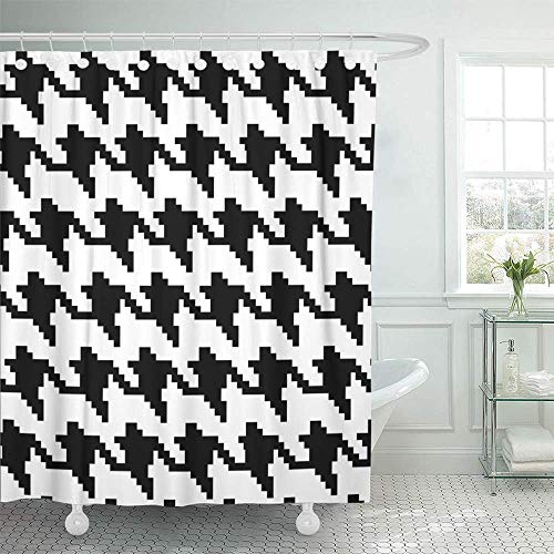 MMPTn - Cortina de Ducha Impermeable Abstracta con Forma de Chanel, Estilo Moderno, monocromática, Suave, Impermeable, 180 x 180 cm, Incluye Doce Ganchos de plástico