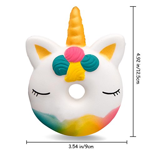 MMTX 2018 New Squishies Toys, Unicornio Donut Squishies Super Soft Cut Squeeze Toys Kawaii Cake Cream Perfumado Squishy Jumbo Stress Relief Descompresión de Regalo para niñas (Unicorn Donut)
