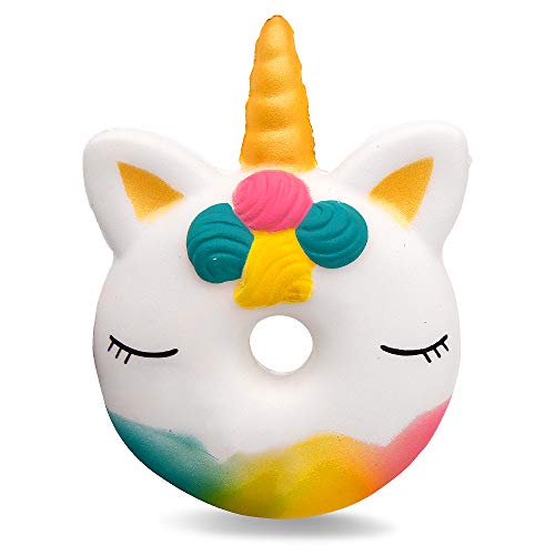 MMTX 2018 New Squishies Toys, Unicornio Donut Squishies Super Soft Cut Squeeze Toys Kawaii Cake Cream Perfumado Squishy Jumbo Stress Relief Descompresión de Regalo para niñas (Unicorn Donut)