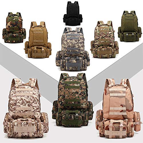 Mochila Militar,JiaMeng Mochila táctica Militar al Aire Libre Paquete de Asalto Mochila de Combate Mochila de Trekking Mochila Hombre Senderismo Deporte Viaje Grande Trekking
