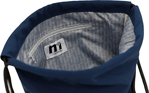 Mochila Saco con Cierre Mediante el Fruncido de Cuerdas. Transportable como Bolso o Mochila. Cremallera Frontal y 3 Bolsillo Interiores 33x39cm - by Tandem