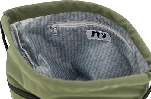 Mochila Saco con Cierre Mediante el Fruncido de Cuerdas. Transportable como Bolso o Mochila. Cremallera Frontal y 3 Bolsillo Interiores 33x39cm - by Tandem