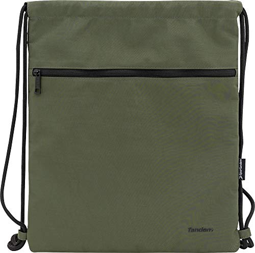 Mochila Saco con Cierre Mediante el Fruncido de Cuerdas. Transportable como Bolso o Mochila. Cremallera Frontal y 3 Bolsillo Interiores 33x39cm - by Tandem