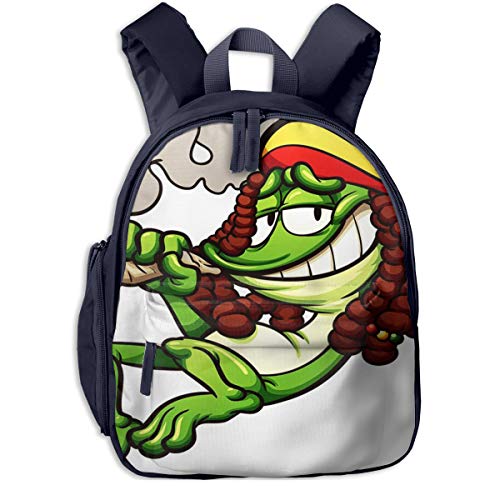 Mochilas Infantiles, Bolsa Mochila Niño Mochila Bebe Guarderia Mochila Escolar con Dibujos Animados de Pelo de Rana fumando para Niños De 3 a 6 Años De Edad