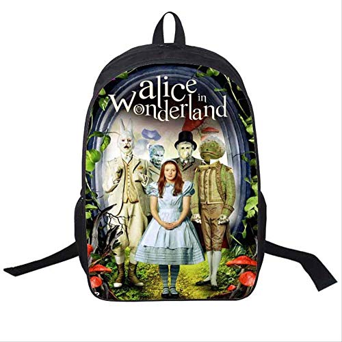 Mochilas,Serie de películas de animación Casual Daypack,Alice Girl Pattern Schoolbag,Resistente al Desgaste y cómoda 16 Pulgadas.42 * 29 * 16cm 1