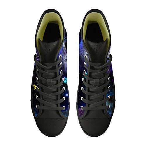 MODEGA Lobo Imprimir Zapatos Superiores Altos Zapatos De Lona De Impresión Lobo Blanco para Los Zapatos De Los Hombres De CRI