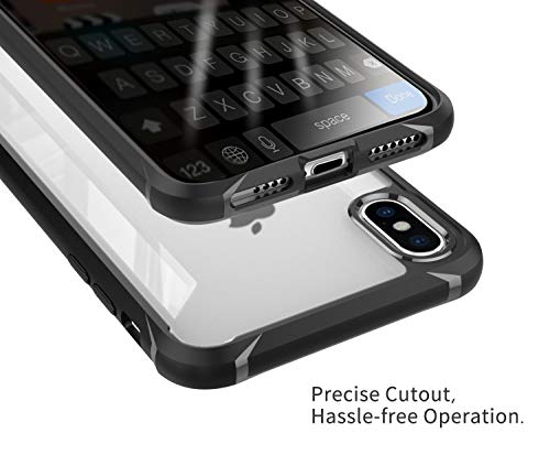 MoKo Funda Compatible con iPhone XS 2018 / iPhone X 2017, Shockproof and Antiskid Ultra Slim Protective Case, Soft Flexible TPU Bumper Edge - Black