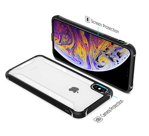 MoKo Funda Compatible con iPhone XS 2018 / iPhone X 2017, Shockproof and Antiskid Ultra Slim Protective Case, Soft Flexible TPU Bumper Edge - Black