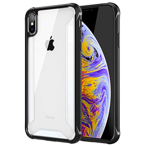 MoKo Funda Compatible con iPhone XS 2018 / iPhone X 2017, Shockproof and Antiskid Ultra Slim Protective Case, Soft Flexible TPU Bumper Edge - Black