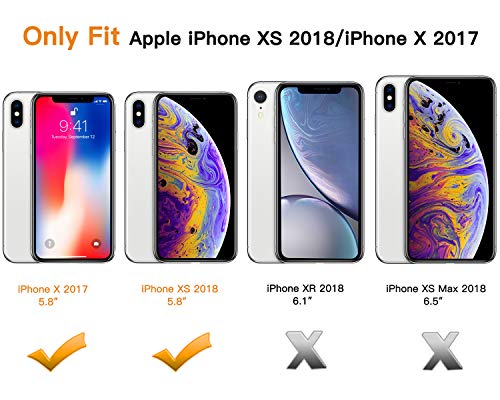 MoKo Funda Compatible con iPhone XS 2018 / iPhone X 2017, Shockproof and Antiskid Ultra Slim Protective Case, Soft Flexible TPU Bumper Edge - Black