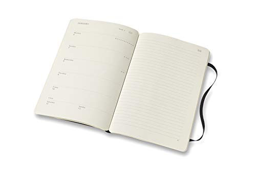 Moleskine Agenda Inteligente - Cuaderno Digital Apto para Bolígrafo Moleskine+, Tamaño Grande 13 x 21 cm, Color Negro