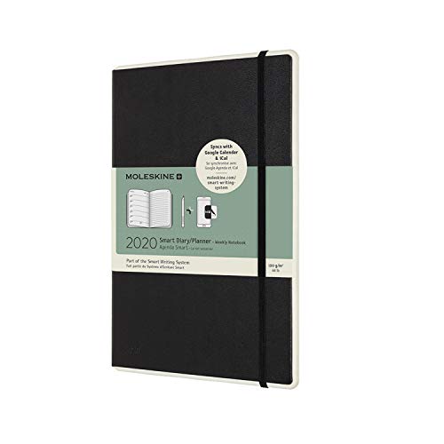 Moleskine Agenda Inteligente - Cuaderno Digital Apto para Bolígrafo Moleskine+, Tamaño Grande 13 x 21 cm, Color Negro