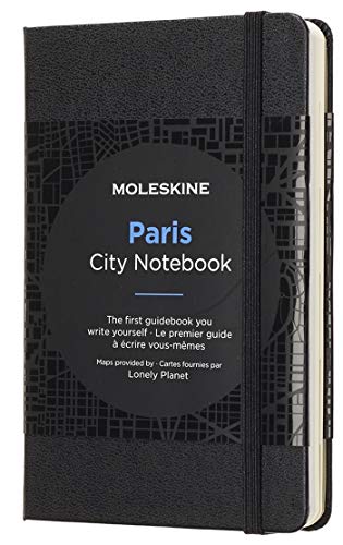 Moleskine - Cuaderno de Paris con Hojas Lisas y Rayadas, Libreta con Tapa Dura, Cierre Elástico y Planos de la Ciudad, Color Negro, Tamaño 9 x 14 cm, 220 Páginas (CITY NOTEBOOKS)