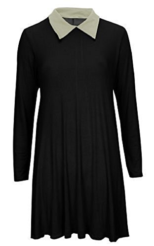 Momo Fashions - Vestido - para niña Collar Swing Dress Black