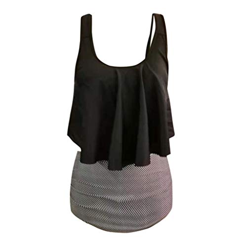 Momoxi Traje de natación para Mujer,Mujeres Dos Piezas más tamaño Sexy sin Espalda Cuello Alto Cabestro Floral Impreso Conjunto Bañador Cremallera para 2019 Novedad 20% Paga Menos de 10