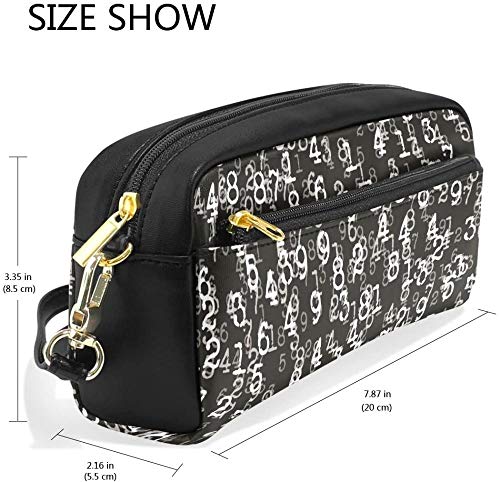 Monedero Blanco y Negro Sitio Web Digital Estuche de lápices papelería Bolsa de cosméticos Billetera Damas de Gran Capacidad a Prueba de Agua