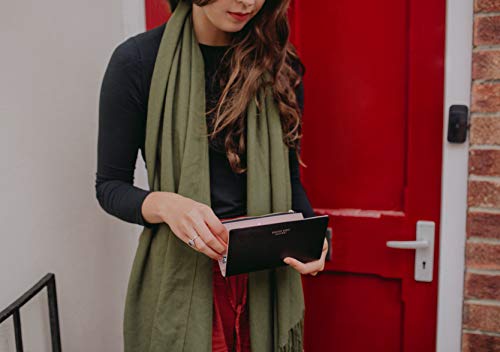 Monederos Carteras Mujeres Billetera Grande para Tarjetas Tarjetero Delgado De Cuero con Protector De Tarjeta Identificación Lindo Regalo Mujer Estilo Minimalista (Negro)