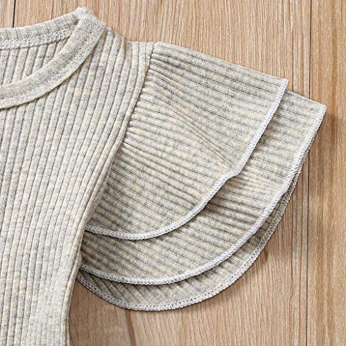 Moneycom - Body para bebé (manga corta y camiseta de flores para niña, diseño de ceremonia, color gris (18-24 meses) gris 3-6 Meses