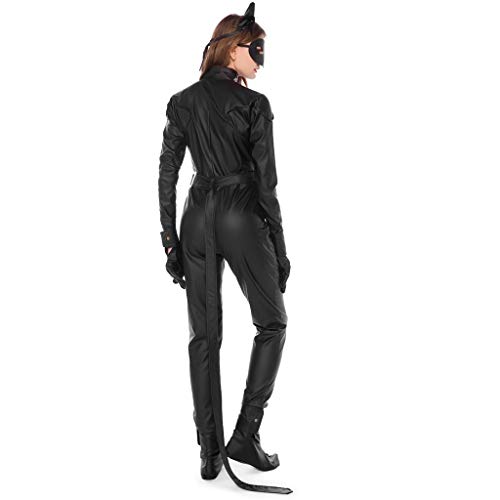 Mono de Mujeres Halloween Gato Negro Mujer Traje de Fiesta Disfraz Cosplay de Halloween Festival Mascarada Fiestas de Maquillaje(Negro,XL)