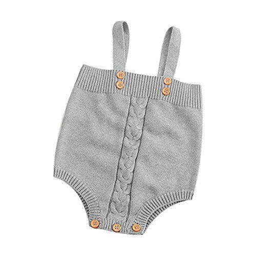Mono Tejido de Punto Bebé, LANSKIRT Recién Nacido Bebé Niña Niño Romper Sin Mangas Tejido de Punto Mono Correa Ropa de Overol
