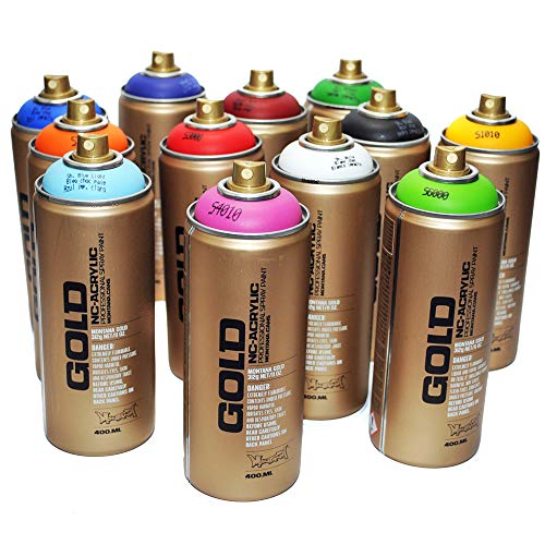 Montana Gold Premium Spray de pintura 400 ml principales colores conjunto de 12
