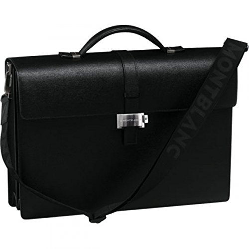 Montblanc Westside - Maletín de Piel, Color Negro