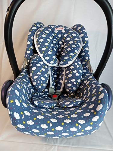 MOON-BEBE Fundas para Maxi Cosi Universal Azul(Azul nuves)