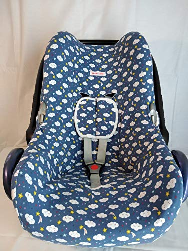 MOON-BEBE Fundas para Maxi Cosi Universal Azul(Azul nuves)