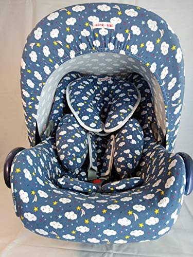 MOON-BEBE Fundas para Maxi Cosi Universal Azul(Azul nuves)