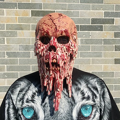 Morbuy Terror Máscara de Halloween, Adulto Látex Novedad Horror Espeluznante Cabeza Máscaras Cara Fiesta de Disfraces Cosplay (Fantasma de Sangre)