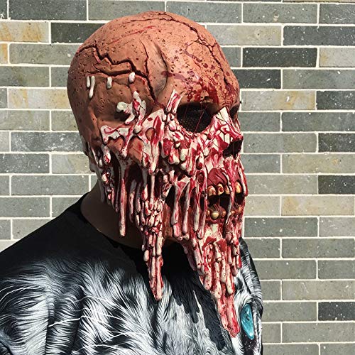 Morbuy Terror Máscara de Halloween, Adulto Látex Novedad Horror Espeluznante Cabeza Máscaras Cara Fiesta de Disfraces Cosplay (Fantasma de Sangre)