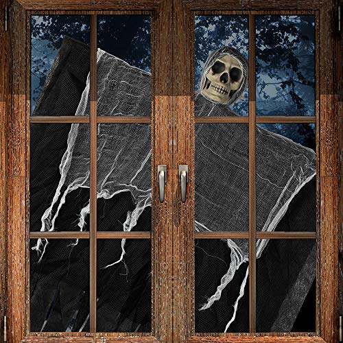 Morfone decoración de Fantasmas de Halloween, decoración de Halloween Parca de Postura Ajustable, decoración de Terror Colgante 90 * 60 cm