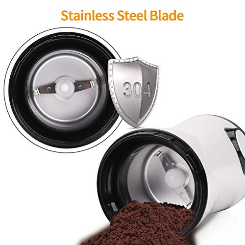 morpilot Molinillo de Café Eléctrico, Molinillo de Especias,Capacidad 70g 150w Molinillo de Semillas con Hoja de Acero Inoxidable,Molienda Rápida para Grano de Café, Especias, Nueces y Hierbas