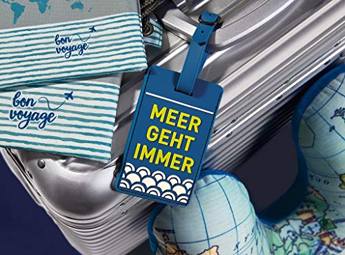 moses. Fernweh Täschchen Bon Voyage 2er Set | 2 Kosmetiktaschen für Die Reise Schminkutensilien Neceser, 22 cm, Gris (Grau)