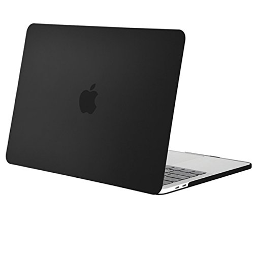 MOSISO Funda Dura Compatible con 2019 2018 2017 2016 MacBook Pro 15 con Touch Bar A1990 A1707 USB-C, Ultra Delgado Carcasa Rígida Protector de Plástico Cubierta, Negro