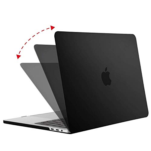 MOSISO Funda Dura Compatible con 2019 2018 2017 2016 MacBook Pro 15 con Touch Bar A1990 A1707 USB-C, Ultra Delgado Carcasa Rígida Protector de Plástico Cubierta, Negro