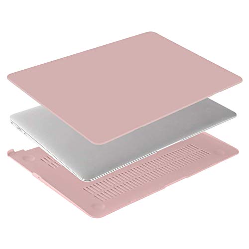 MOSISO Funda Dura Compatible con MacBook Air 13 (A1369/A1466, Versión 2010-2017), Rígida Carcasa Protector & Piel de Teclado de Color a Juego EU Versión & Protector de Pantalla, Cuarzo Rosa