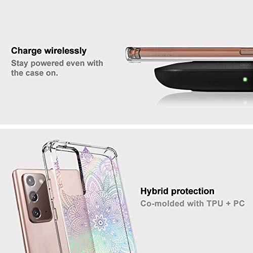 MOSNOVO - Carcasa para Galaxy Note 20, 5G, diseño de henna de gradiente transparente con absorción de golpes, suave TPU para Samsung Galaxy Note 20 5G