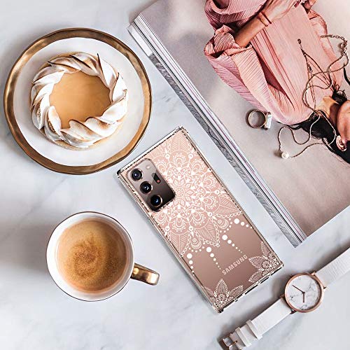 MOSNOVO Funda para Galaxy Note 20 Ultra, a prueba de golpes TPU Bumper Slim Clear Case con lindo diseño para Samsung Galaxy Note 20 Ultra 5G teléfono caso cubierta - blanco Henna