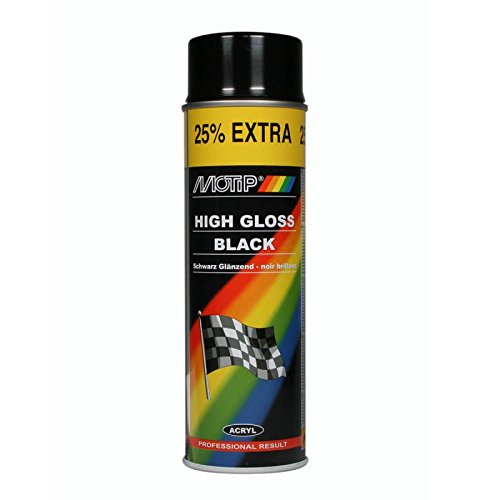 Motip m04001 Spray de pintura de aerosol, Negro (High Gloss Black) , 500 ml