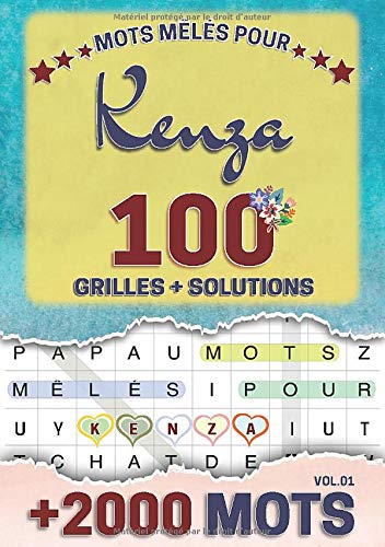 Mots mêlés pour Kenza: 100 grilles avec solutions, +2000 mots cachés, prénom personnalisé Kenza | Cadeau d'anniversaire pour femme, maman, sœur, fille, enfant | Petit Format A5 (14.8 x 21 cm)