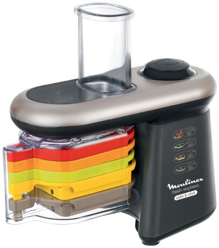 Moulinex DJ905810 - Rallador eléctrico, 280 W, acero inoxidable, negro/plata