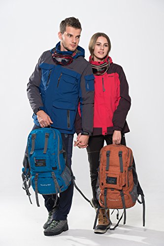 Mountaintop Mochilas Senderismo 40 Litros a Montañismo Alta Capacidad Impermeable Hombre Mujer Escalada Deporte Morral con Cubierta de Lluvia Para Viajes Acampadas Macuto 51X35X16Cm