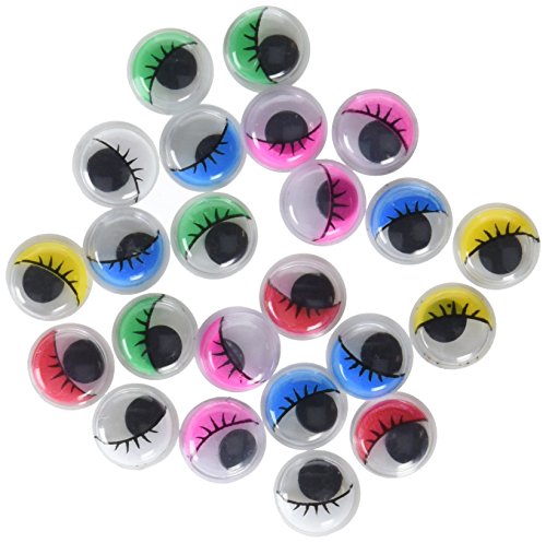MP PM010C - Set de ojos móviles redondos adhesivos con parpado en color, 12 mm