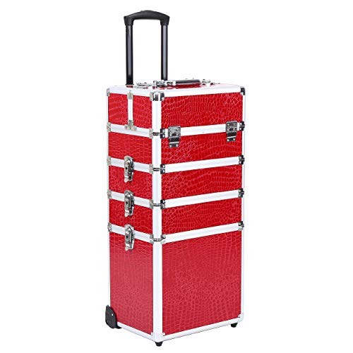MuGuang 5 en 1 universal beauty case trolley Maletín para maquillaje Estuche de maquillaje Neceser de